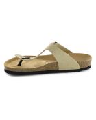 Mules en Velours de Cuir Camelia beiges