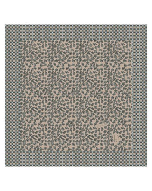 Carré Pirate en Coton & Laine kaki - 140x140 cm
