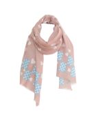 Étole Coeur en Coton beige - 60x200 cm