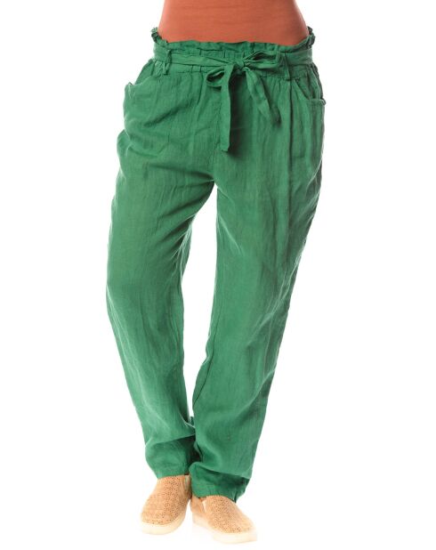 Pantalon 100% Lin Gesse vert