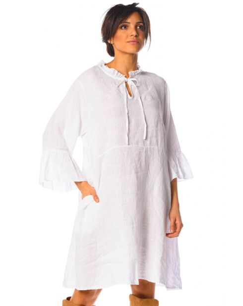 Robe 100% Lin Carline blanche