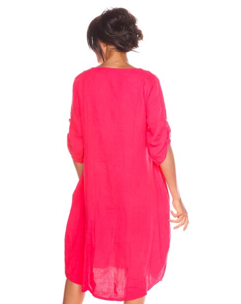 Robe 100% Lin Sarah-Lee corail