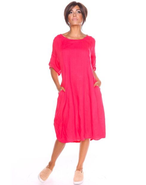Robe 100% Lin Sarah-Lee corail