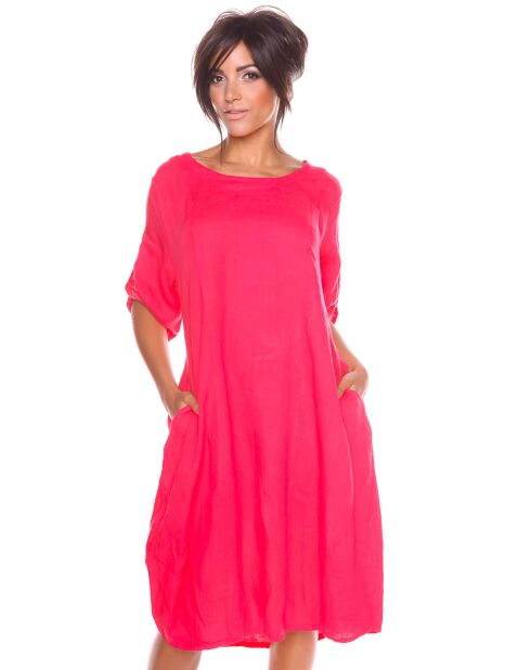 Robe 100% Lin Sarah-Lee corail