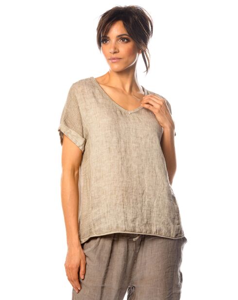 Top 100% Lin Angelique taupe
