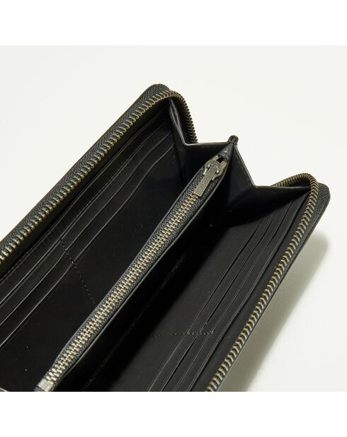 Compagnon Homme en Cuir croco Accordion noir - 9.9x18.9 cm