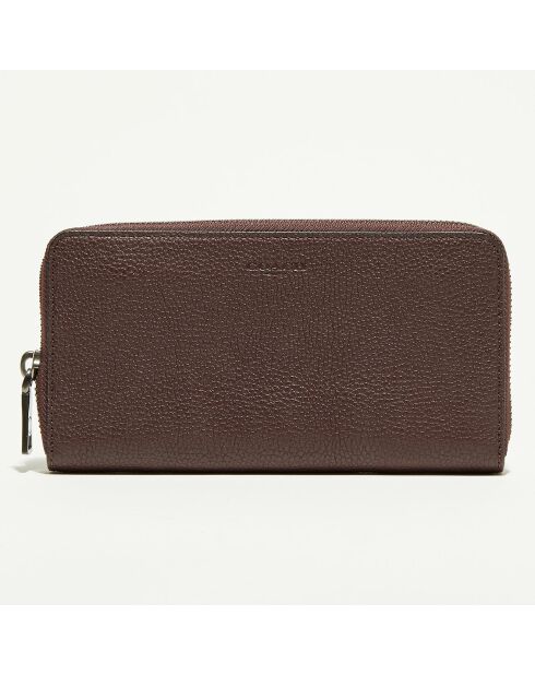 Compagnon Homme en Cuir Accordion marron - 9.9x18.9 cm