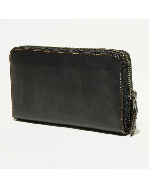 Compagnon en Cuir Accordion sequins noir - 9.9x18.9 cm