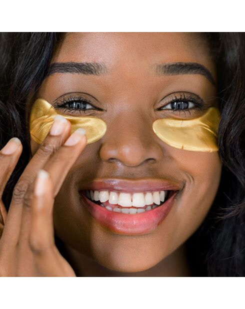 10 Patchs Yeux Crystal Gold dorés