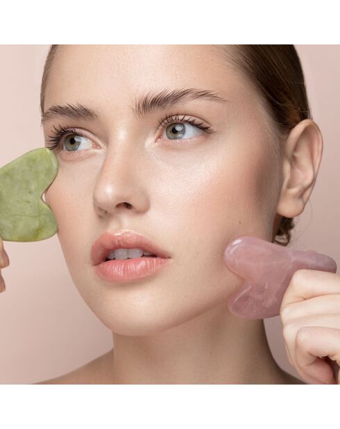 Gua Sha en Jade rose
