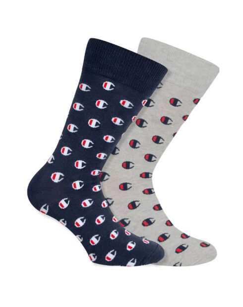 2 Paires de Chaussettes Legacy bleu marine/gris