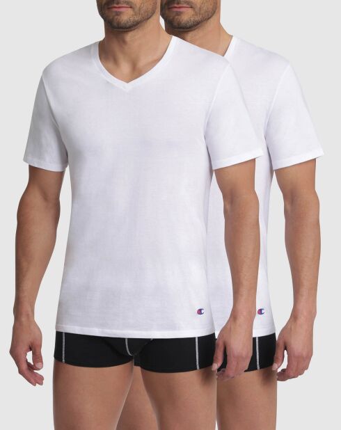 2 T-Shirts Legacy col V blancs
