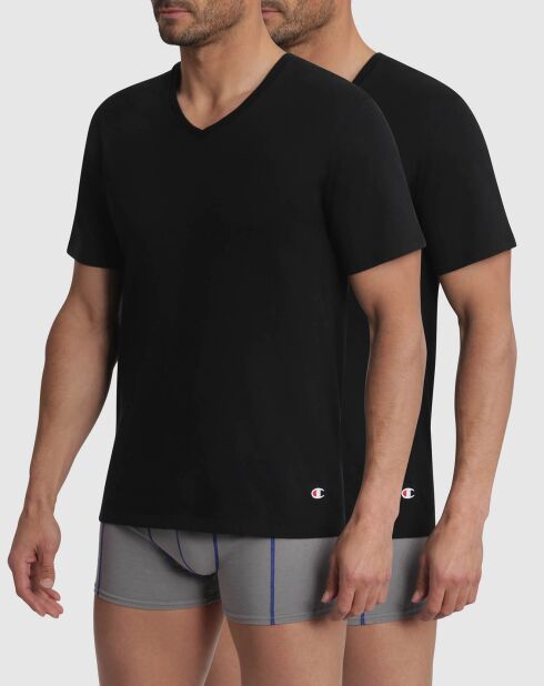 2 T-shirt nere con scollo a V Legacy