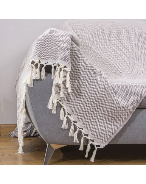 Plaid en Laine & Coton Aspen taupe - 130x170 cm