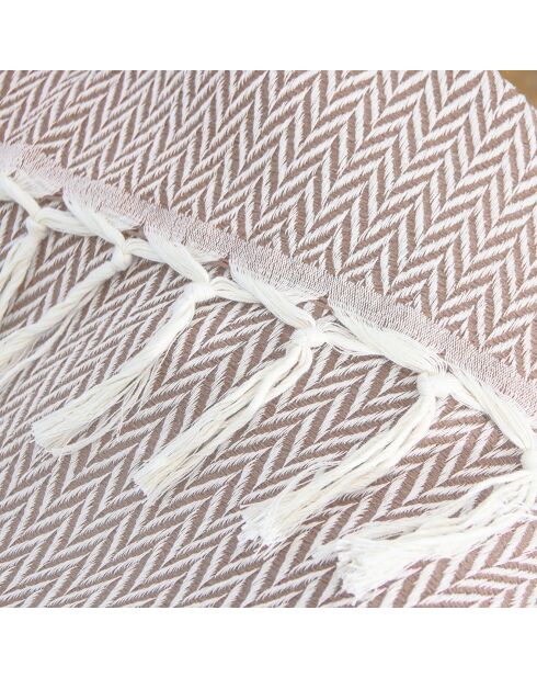 Plaid en Laine & Coton Aspen taupe - 130x170 cm