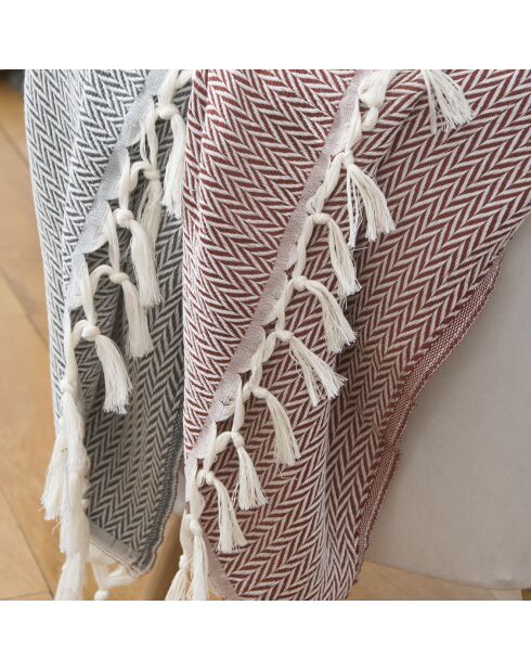 Plaid en Laine & Coton Aspen gris