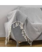 Plaid en Laine & Coton Aspen gris