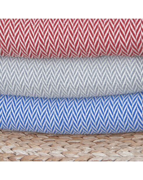 Aspenrotes Plaid aus Wolle und Baumwolle