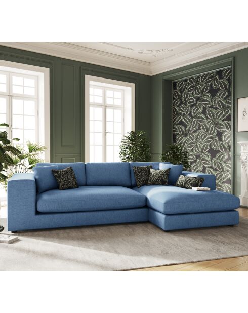 Trendy 5-zits donkerblauwe rechterhoekbank - 282x174x72 cm