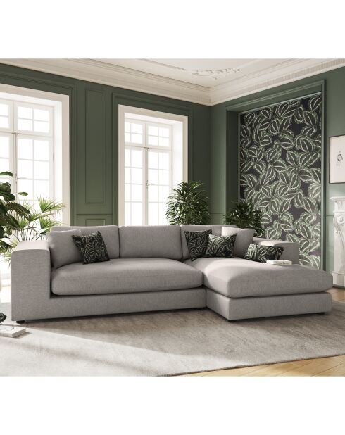 Trendy 5-zits grijze rechterhoekbank - 282x174x72 cm