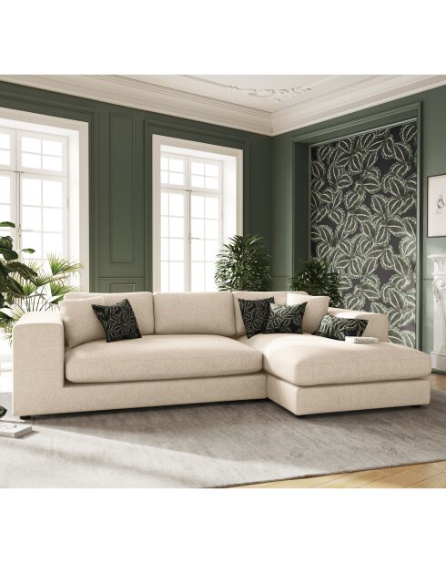 Trendiges 5-Sitzer-Ecksofa, rechts, 282 x 174 x 72 cm, Beige