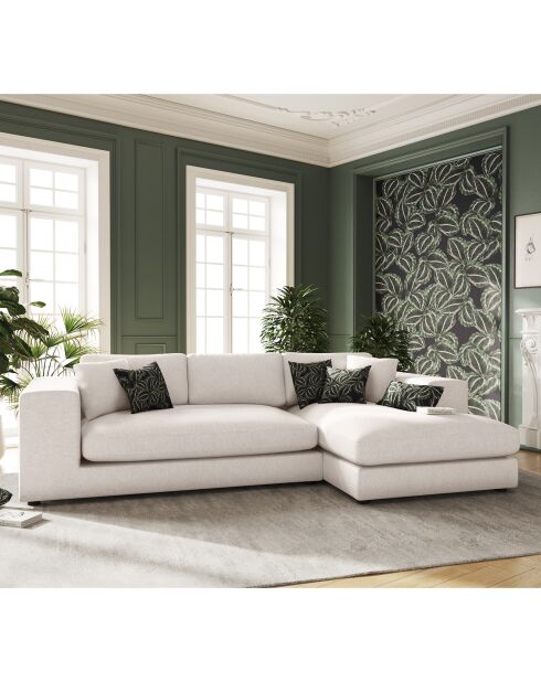 Trendiges 5-Sitzer-Ecksofa für rechts, hellbeige — 282 x 174 x 72 cm