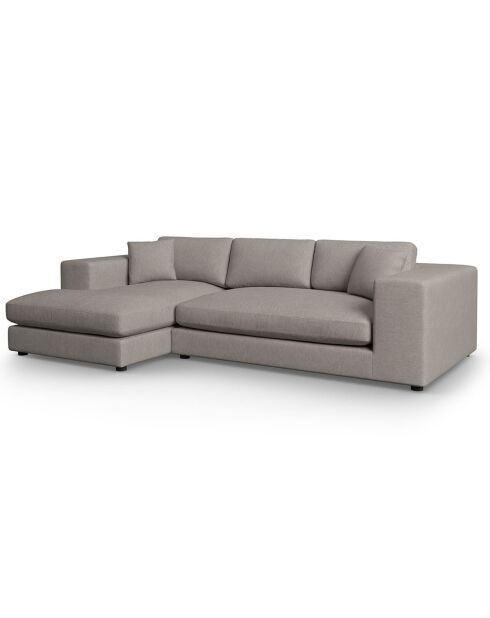 Trendy 5-zits grijze linkerhoekbank - 282x174x72 cm