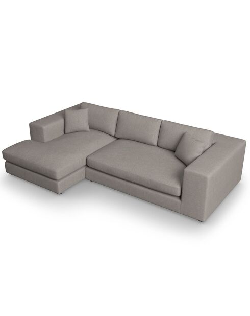 Trendy 5-zits grijze linkerhoekbank - 282x174x72 cm