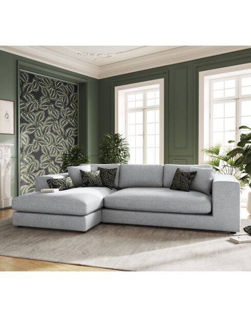 Trendiges 5-Sitzer-Ecksofa, hellgrau, links, 282 x 174 x 72 cm