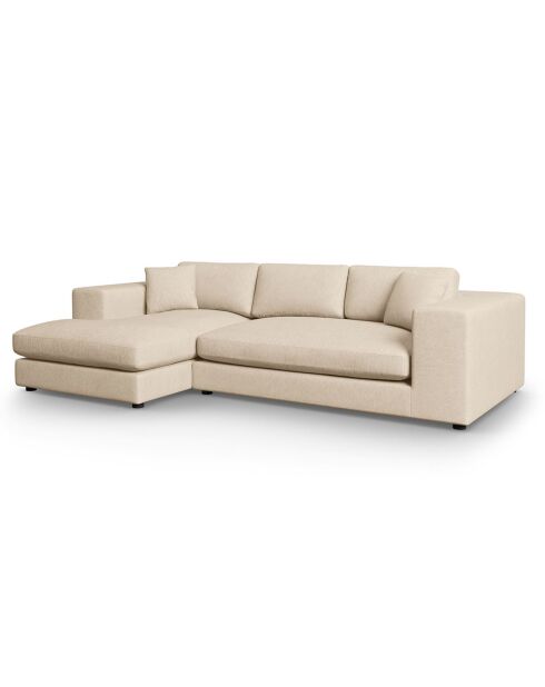 Trendiges beiges 5-Sitzer-Ecksofa links - 282 x 174 x 72 cm