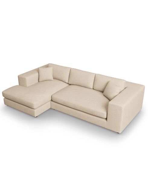 Trendiges beiges 5-Sitzer-Ecksofa links - 282 x 174 x 72 cm