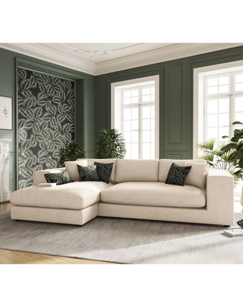 Canapé d'angle gauche Tendance 5 Places beige - 282x174x72 cm