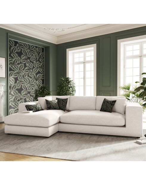 Trendiges 5-Sitzer-Ecksofa, hellbeige, links, 282 x 174 x 72 cm