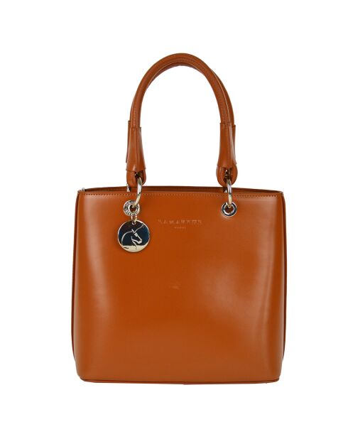 Sac à main en Cuir Caprice cognac - 24.5x23x12 cm