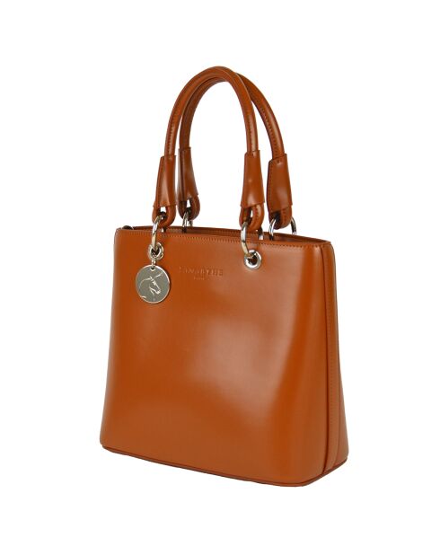 Sac à main en Cuir Caprice cognac - 24.5x23x12 cm