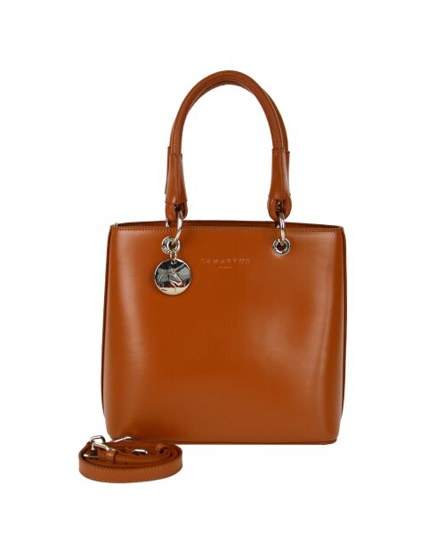 Sac à main en Cuir Caprice cognac - 24.5x23x12 cm