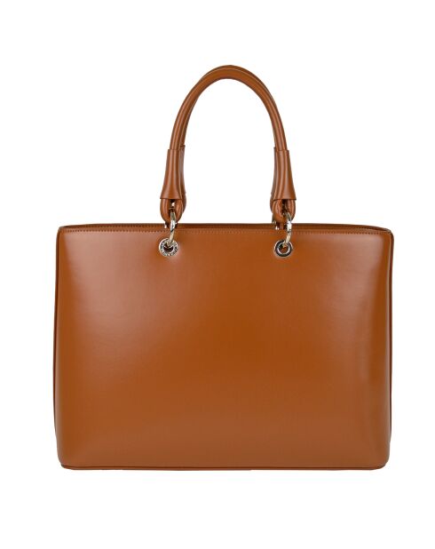 Sac à main en Cuir Caprice cognac - 35x25x11 cm