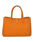 Sac à main en Cuir Paris orange - 37x25x10 cm
