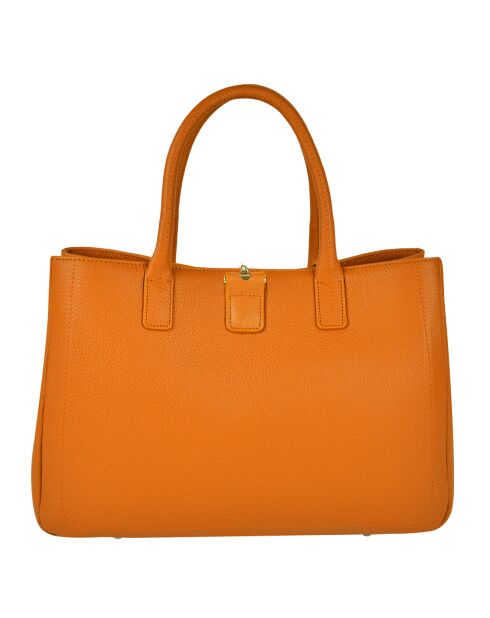 Sac à main en Cuir Paris orange - 37x25x10 cm