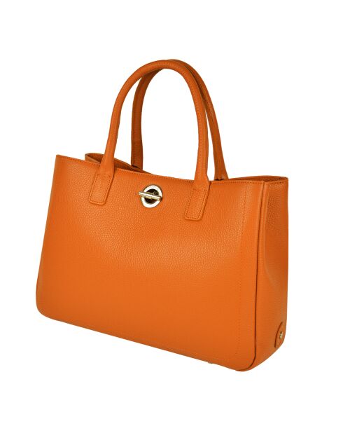 Sac à main en Cuir Paris orange - 37x25x10 cm