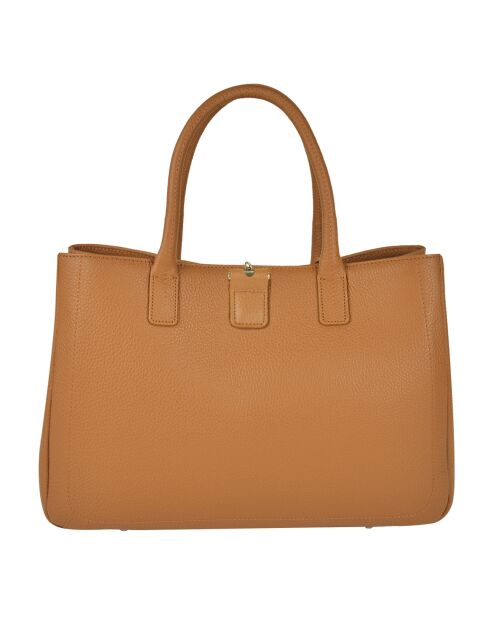 Sac à main en Cuir Paris cognac - 37x25x10 cm