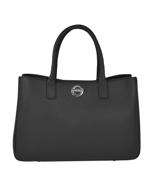 Sac à main en Cuir Paris noir - 37x25x10 cm