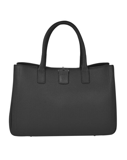 Sac à main en Cuir Paris noir - 37x25x10 cm