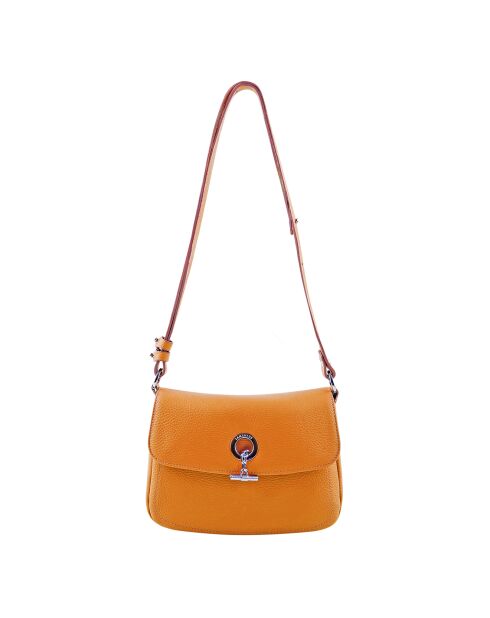 Sac bandoulière en Cuir Paris  orange - 25x18.5x7.5 cm