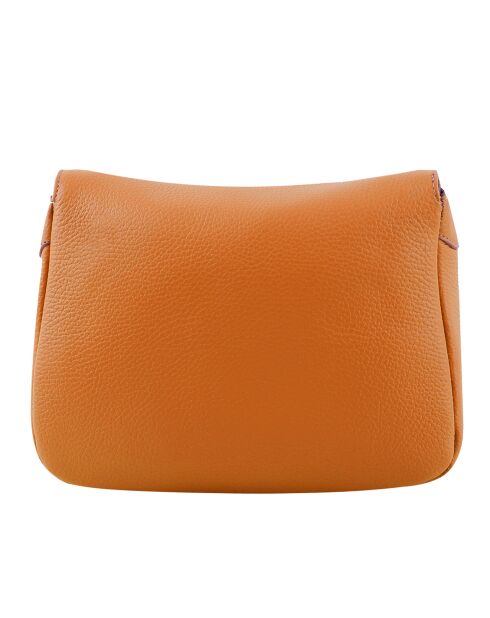 Sac bandoulière en Cuir Paris  orange - 25x18.5x7.5 cm