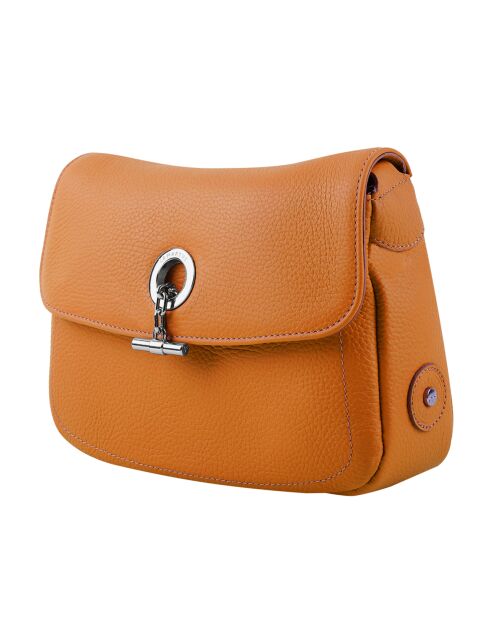 Sac bandoulière en Cuir Paris  orange - 25x18.5x7.5 cm