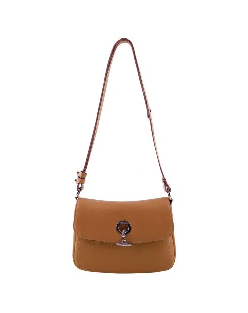 Sac bandoulière en Cuir Paris cognac - 25x18.5x7.5 cm