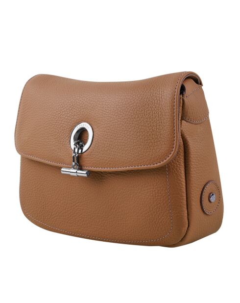 Sac bandoulière en Cuir Paris cognac - 25x18.5x7.5 cm