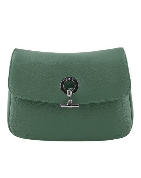 Sac bandoulière Paris en Cuir eucalyptus - 25x18.5x7.5 cm