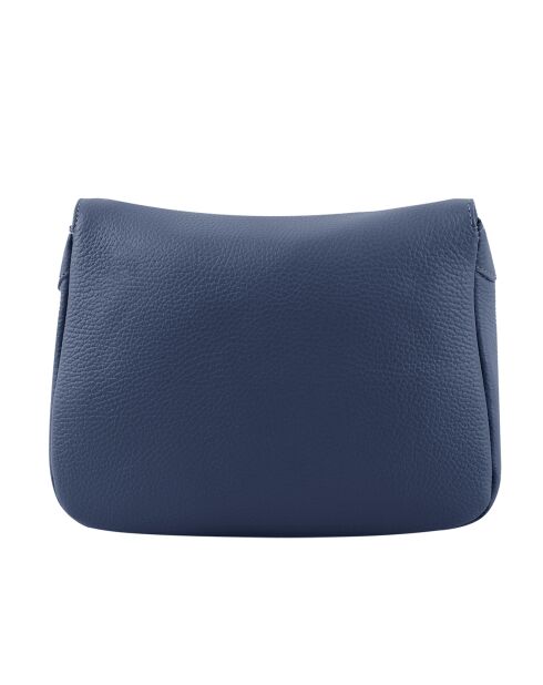 Sac bandoulière en Cuir Paris marine - 25x18.5x7.5 cm